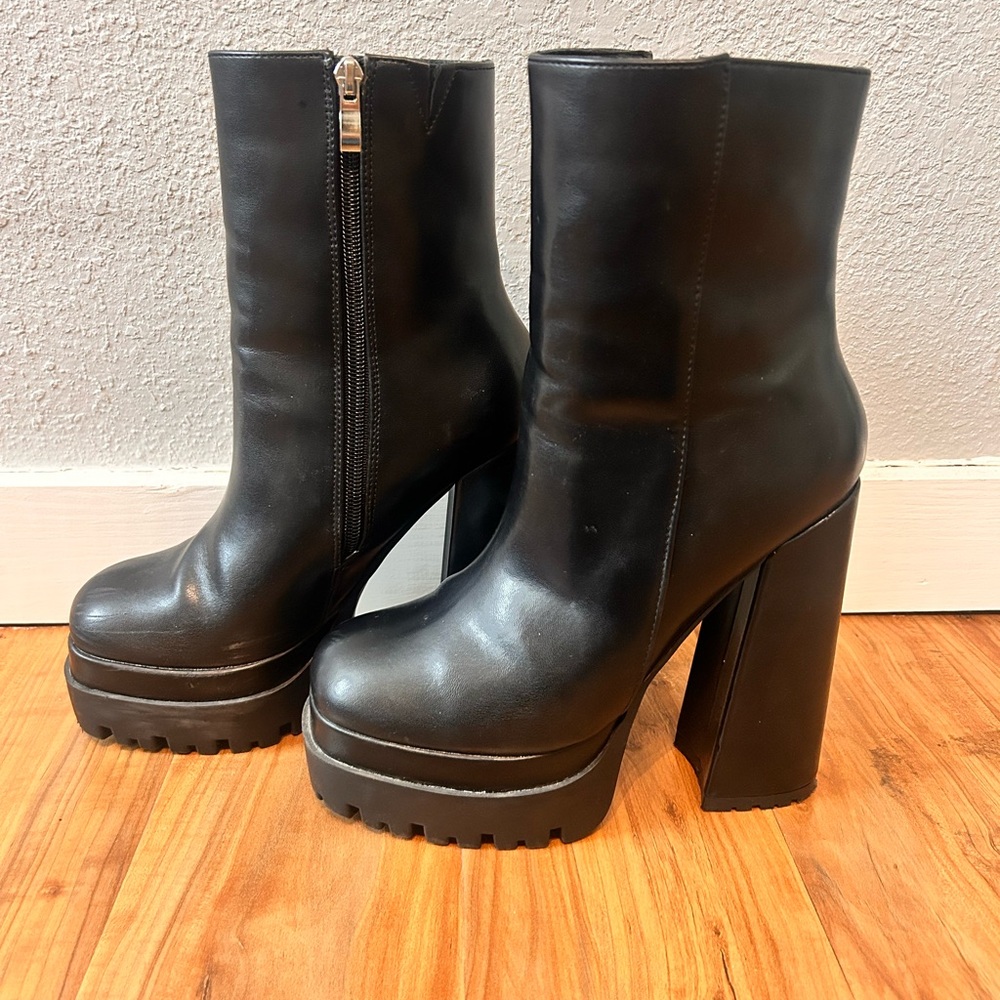 Black Platform Ankle Boots